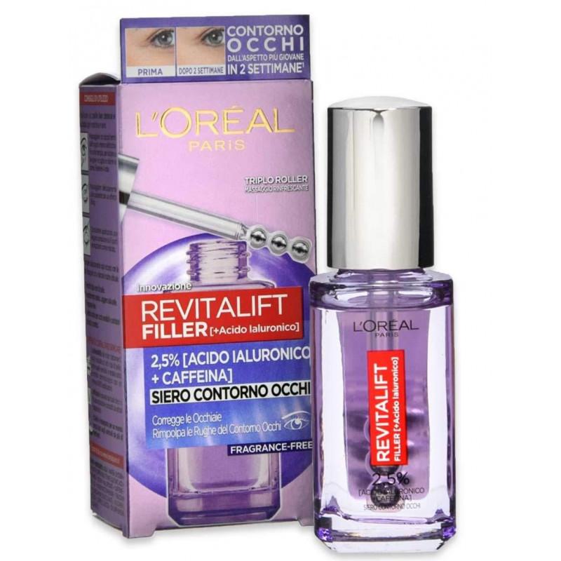 Filler Siero Contorno Occhi Acido Ialuronico e Caffeina 20ml L`OREAL